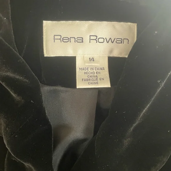 Rena Rowan Classic Black Velvet Blazer - Picture 3 of 3